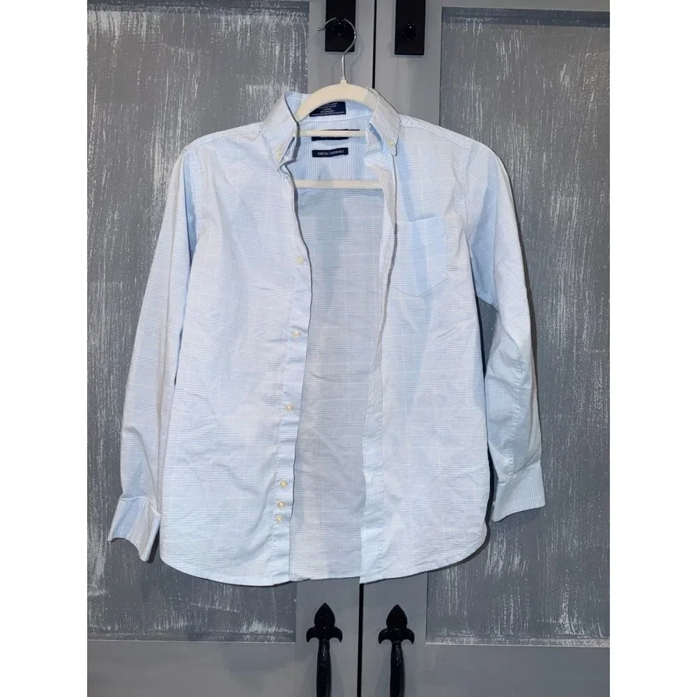 Boys IZOD Navy Stretch Dress Pants + Blue Button Down Shirt Bundle Size 12